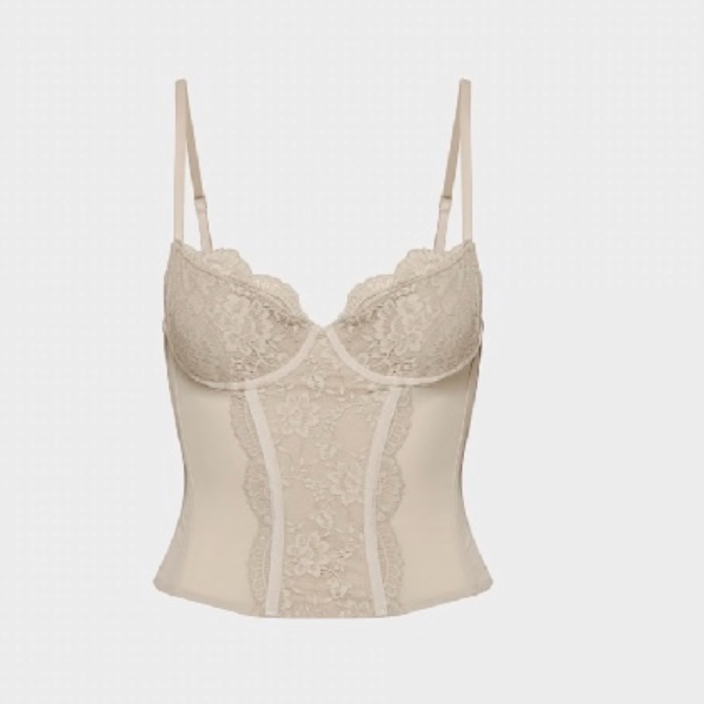 Aritzia Lace Bustier in Cream